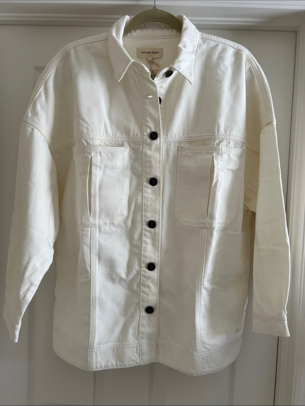 Outland Denim Winter White Button-Front Jenny Jean Shacket